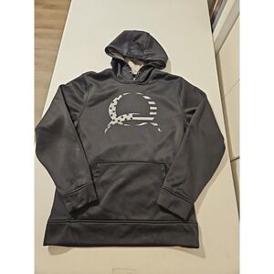 Cinch Hoodie Mens M  Black American Flag Logo Western Cowboy Rodeo Pullover(1159